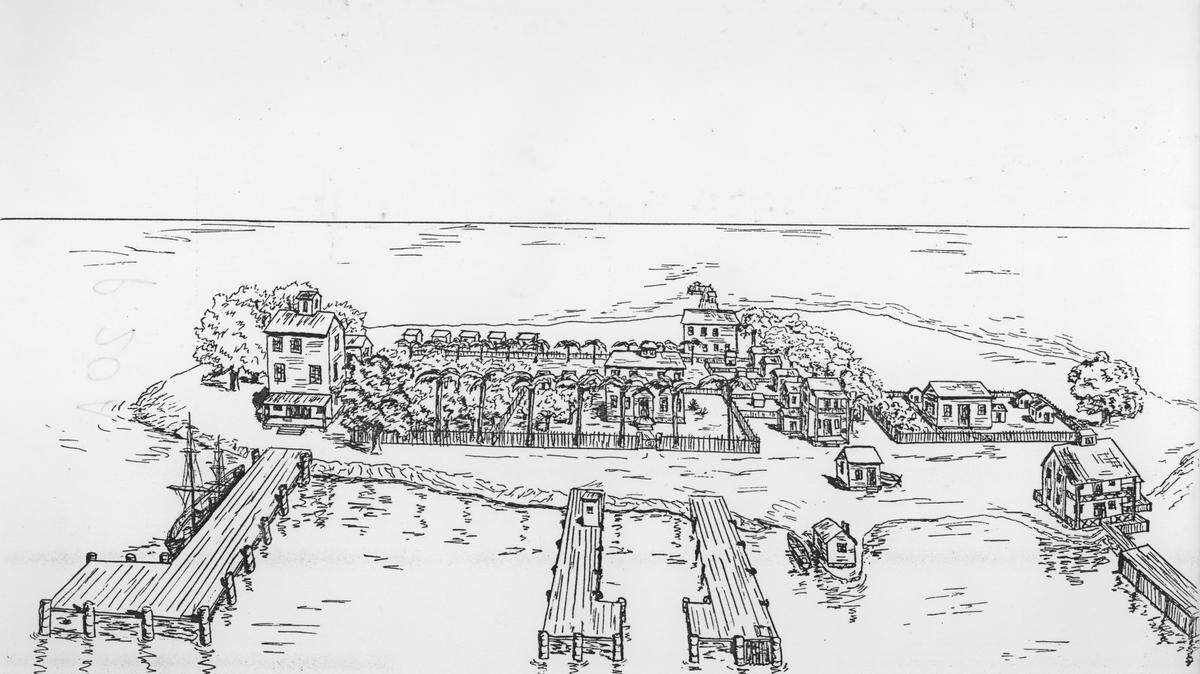 An artist’s rendition of what Indian Key once looked like. (Illustration courtesy of Jerry Wilkinson/Upper Keys Historic Preservation Society)