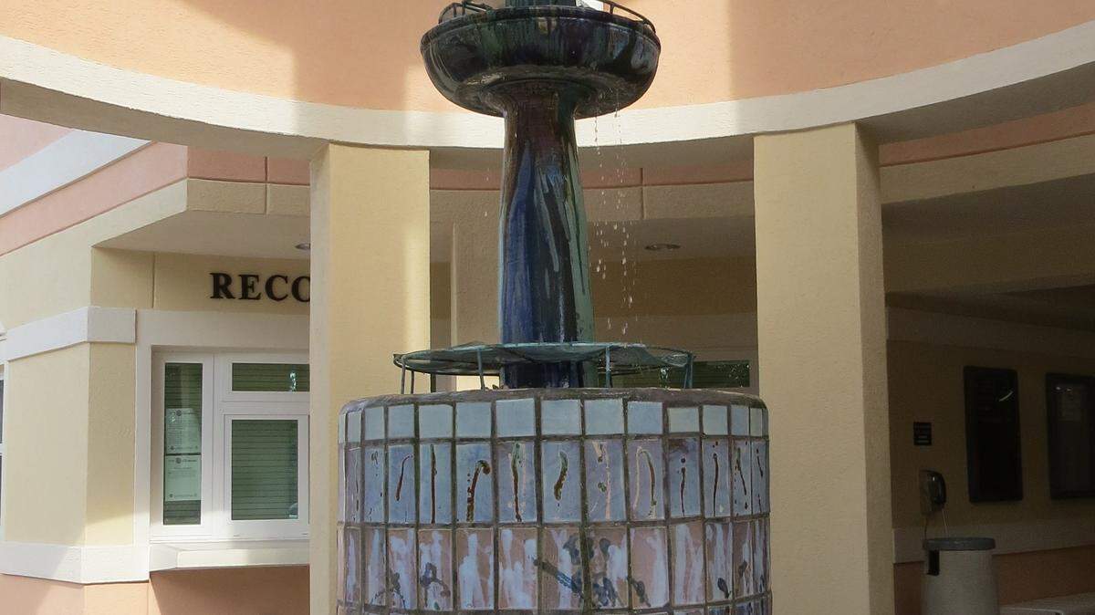An elaborate tile and ceramic fountain by Jay Gogin outside the Key West Police Department headquarters, 1604 N. Roosevelt Blvd., was supervised by the Art in Public Places Board. The fountain, however, arrived before the city's 1 percent set-side funding mechanism was approved.