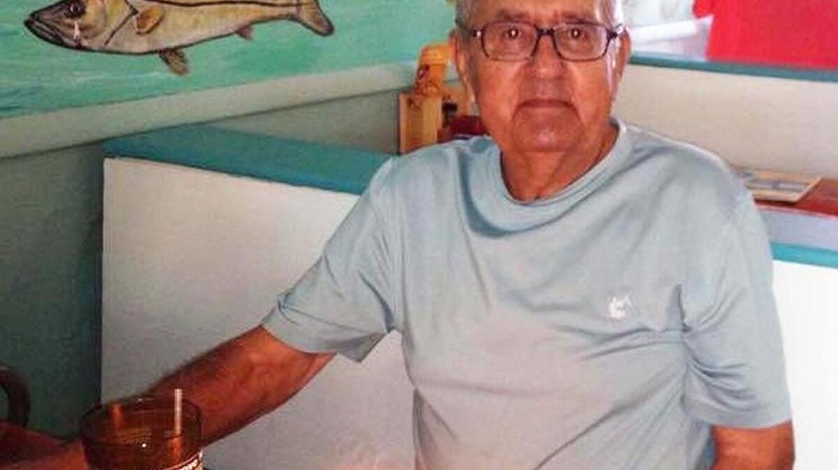 Renowned flats guide Hank Brown celebrates a birthday at Mangrove Mike’s restaurant in Islamorada. Brown died Monday after an illness.