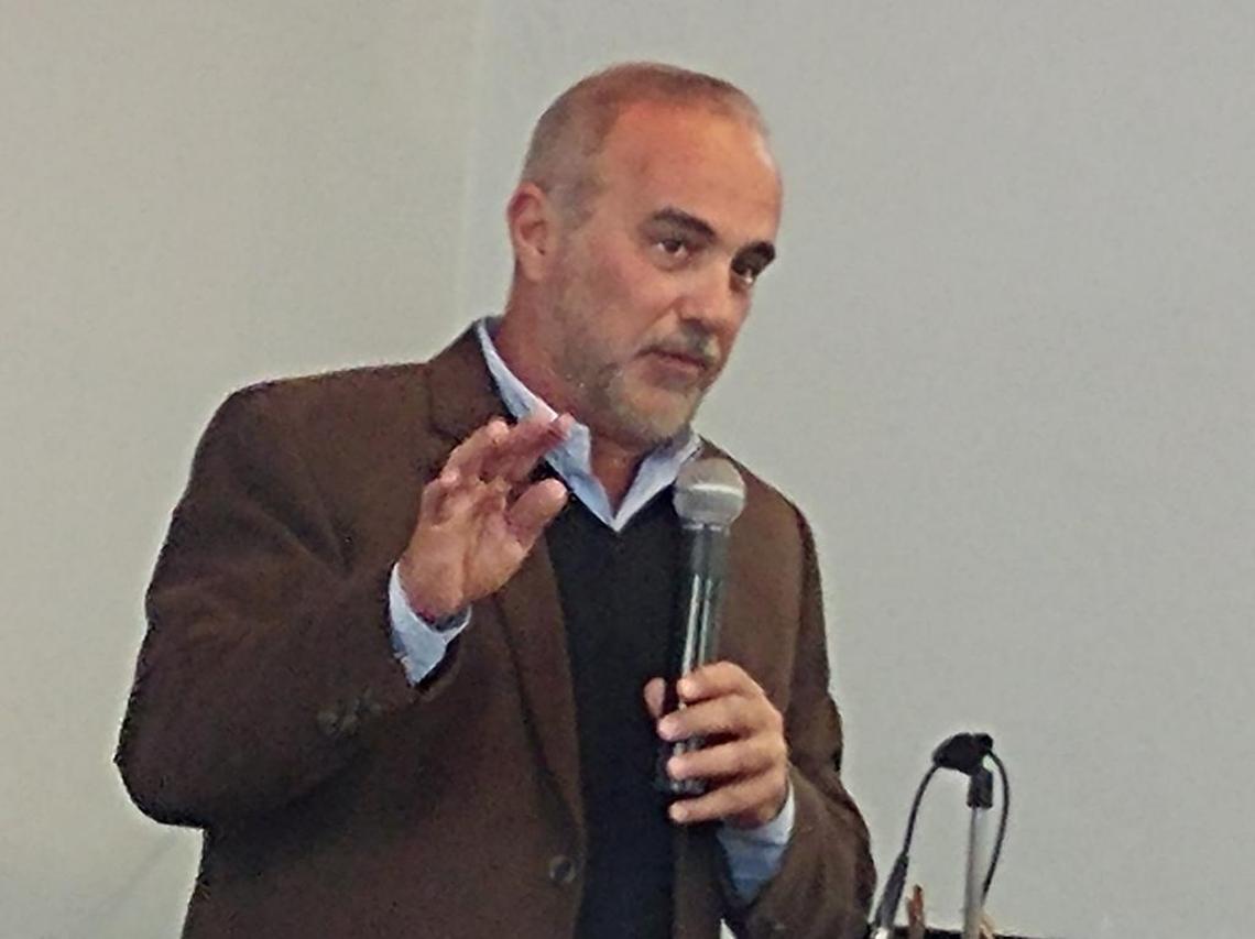 Monroe County Administrator Roman Gastesi addresses a Big Pine Key audience in January 2018. Gastesi was indicted by a Florida Keys grand jury in August 2024, charged with one count of official misconduct.