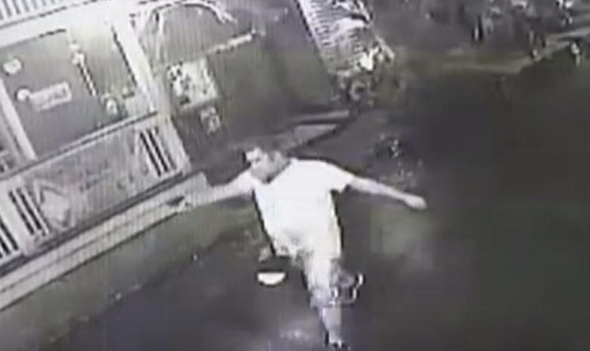 Derek David of Louisiana is captured on security video brandishing a gun on Charles Street on March 21, 2016, and firing toward people on Duval Street. He says he was defending himself and his wife from strangers who started fighting them.