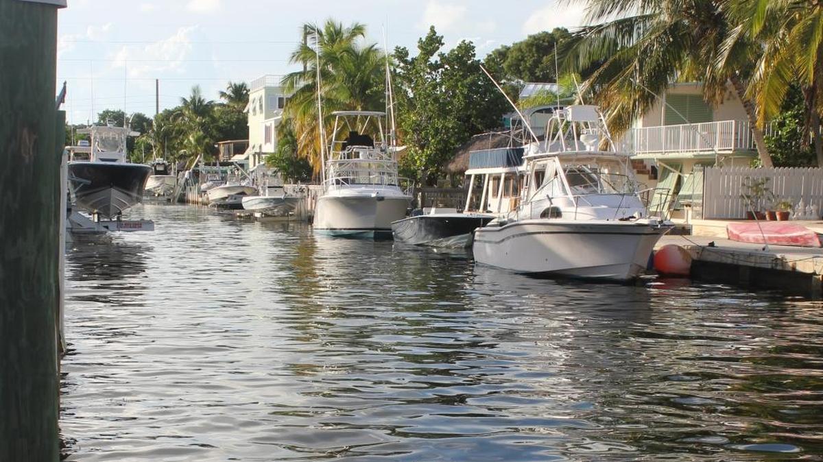 This Key Largo oceanside canal near mile marker 95 likely will be Monroe County’s next project in a pilot restoration program. Removing muck and backfilling the canal is estimated to cost around $1.7 million.