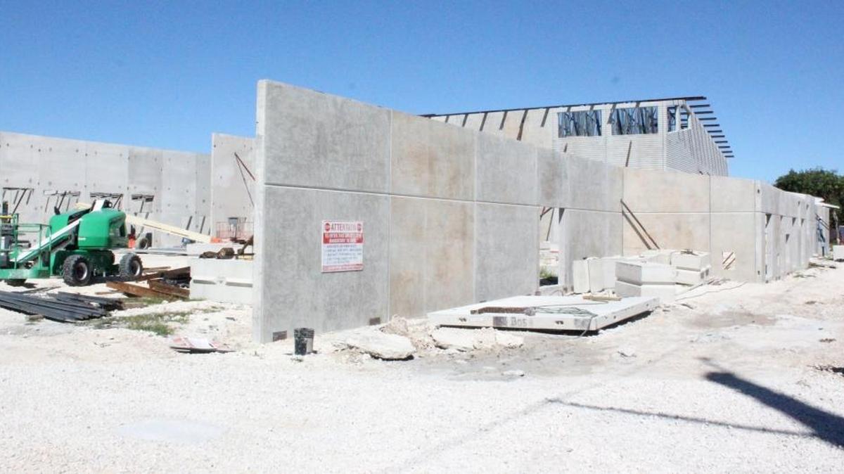 The under-construction Plantation Key School didn’t budge from Hurricane Irma’s winds.
