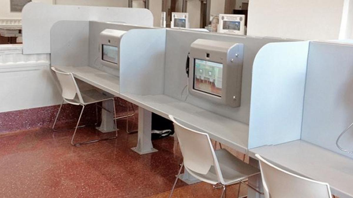 This is an example of a video visitation set up by Inmate Calls Solutions.
