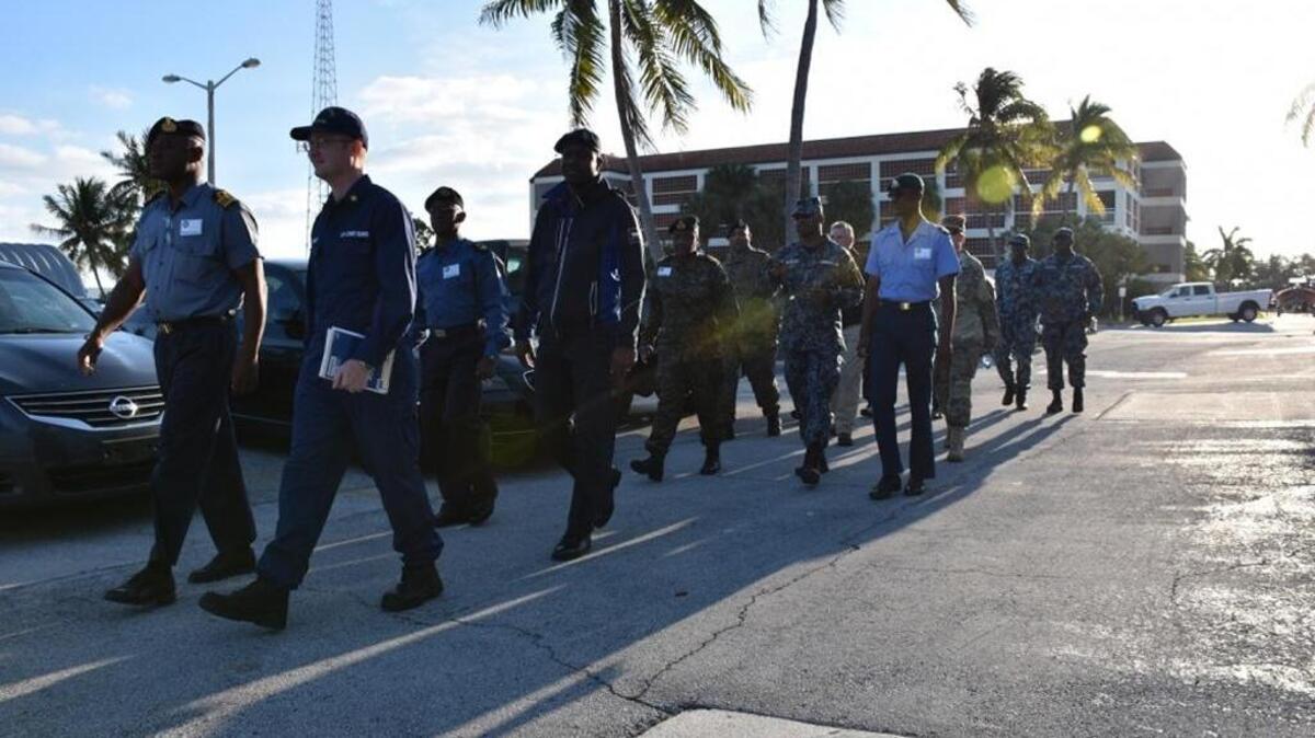 Members of the Caribbean Basin Security Initiative’s Technical Assist Field Team gather at U.S. Coast Guard Sector Key West to discuss best practices. Representatives from Jamaica, Barbados, Trinidad and Tobago, St. Kitts and Nevis, Bahamas, came to the sector for combined training.