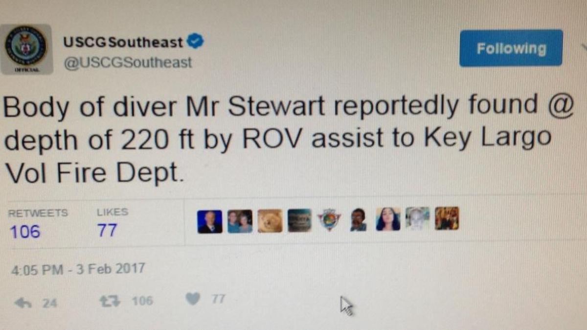 The U.S. Coast Guard announced on Twitter Feb. 3 that the Key Largo Volunteer Fire Department found the body of Rob Stewart, a famous Canadian conservationist and filmmaker. Two months later, the department says it has no dive team.