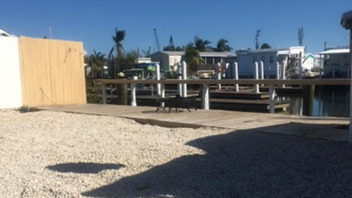 This is the lot where Garshott’s trailer used to be in the Galway Bay mobile home park at mile marker 47.5 oceanside.