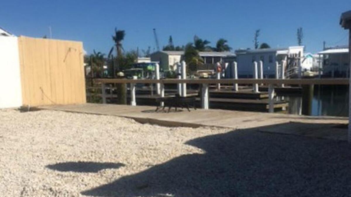 This is the lot where Garshott’s trailer used to be in the Galway Bay mobile home park at mile marker 47.5 oceanside.