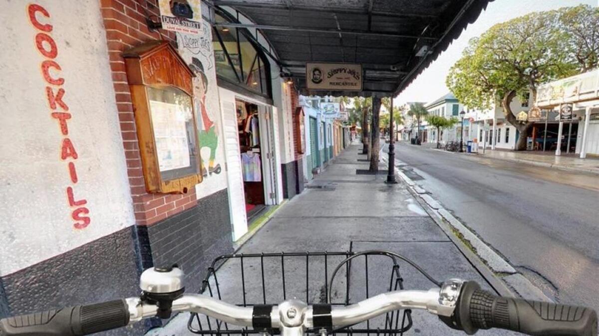 A photo from Zagster’s bike-sharing proposal to Key West shows a bicyclist’s view of Duval Street.