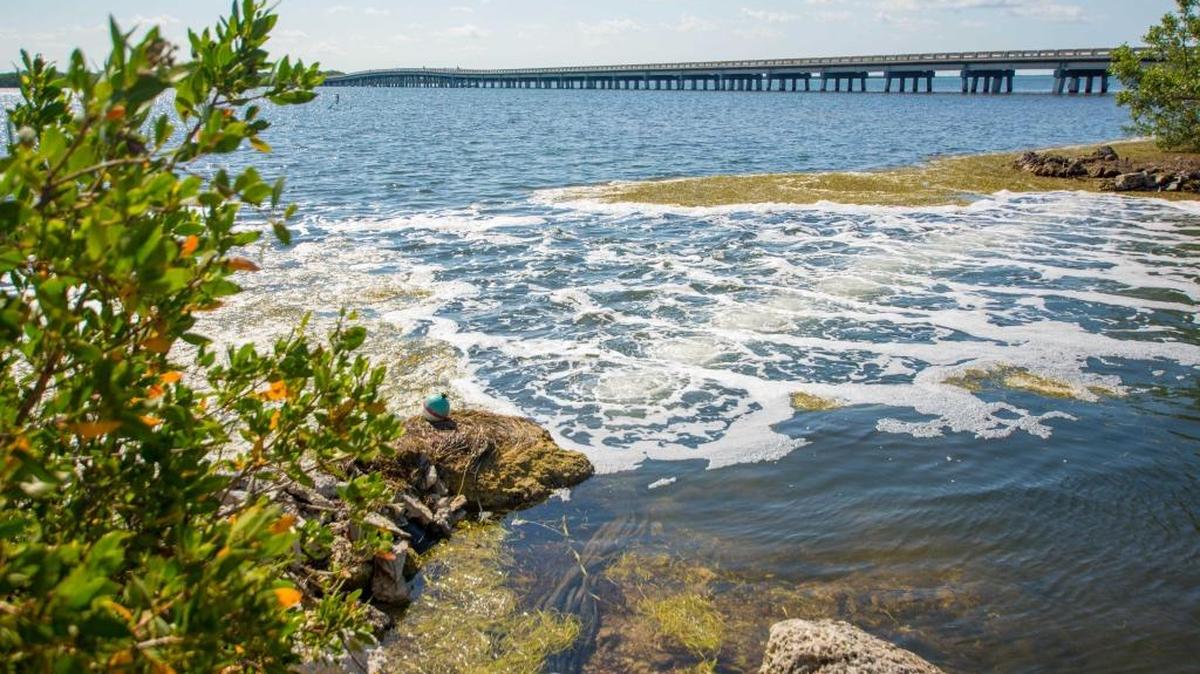 The need for a new air-curtain weed gate, similar to this recently completed project on Big Pine Key, sparked a call by Monroe County commissioners for tax commitments on any new canal-restoration efforts.