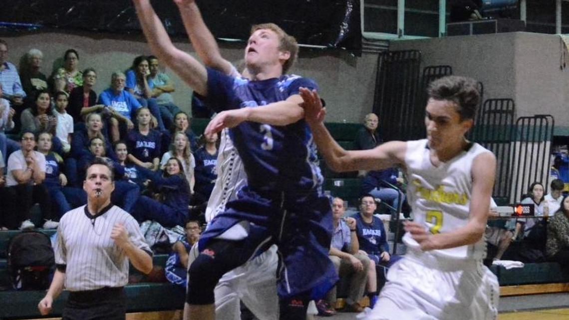 Island Christian’s Adam Dudley breaks away for a bucket in the Eagles’ win at Princeton Christian.