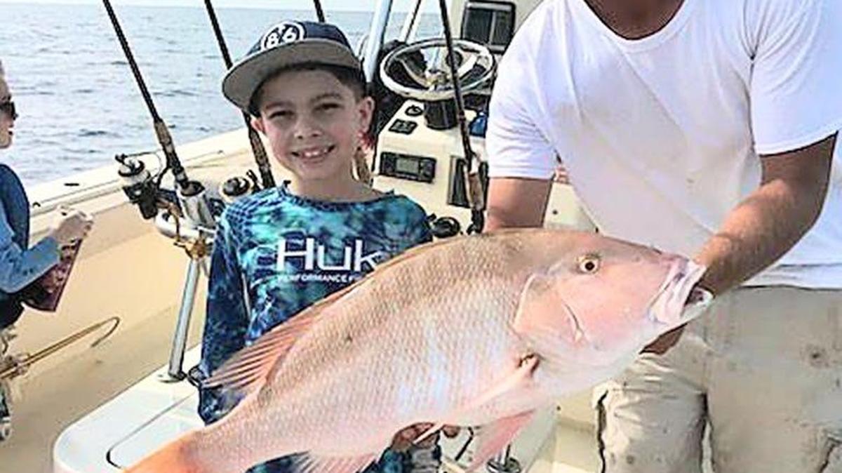 The Vanore family from Pennsylvania had a stellar half-day with Capt. Jason Bell and SeaSquared Charters. They caught yellowtails, toro, large margate, yellowjacks and a pair of muttons like this one.